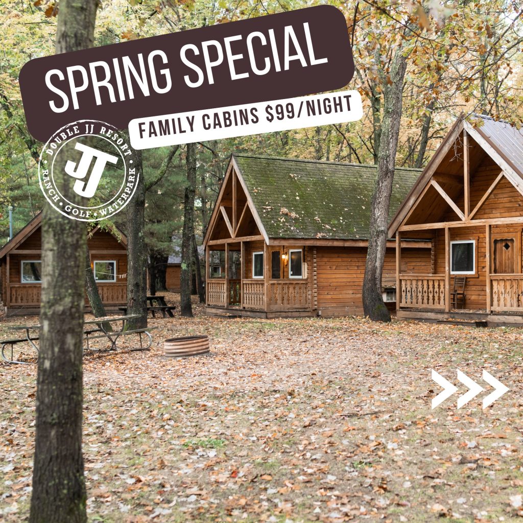 Experience Michigan outdoors with a stay in these Western-style cabins at Double JJ Resort. Credit: @doublejjresort via Instagram