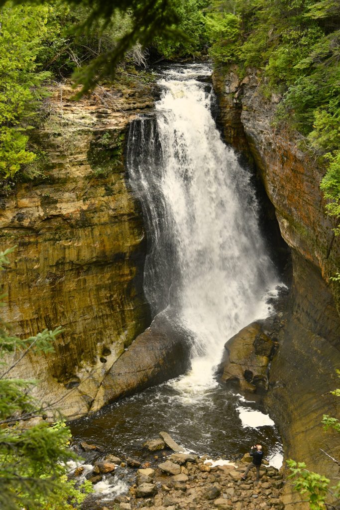 A powerful drop at Miners Falls, one of the scenic waterfalls within Pictured Rocks National Lakeshore. Credit: Ruth Klein via Facebook